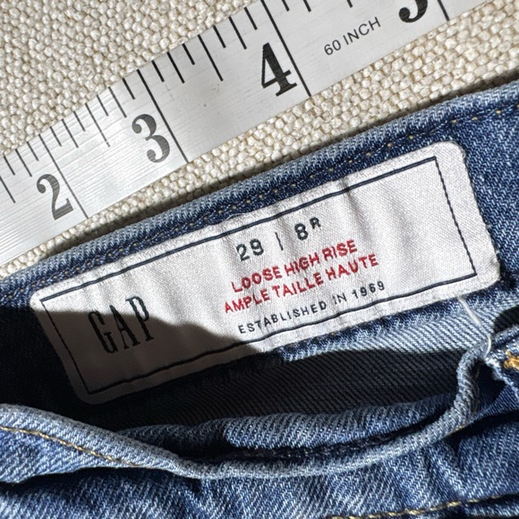 GAP High Rise '90s Loose Blue Straight Jeans - Picture 4 of 9